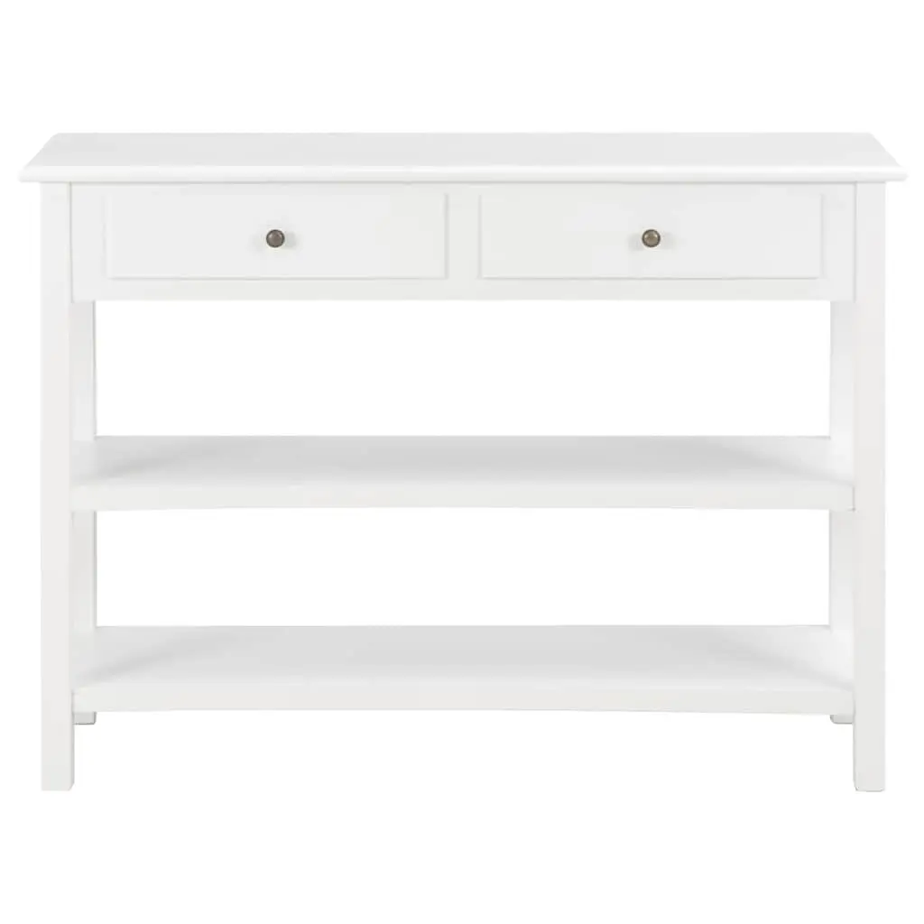 Sideboard White Storage Cabinet 2 Drawers 2 Shelves Living Room Furniture 110 x 35 x 80 cm