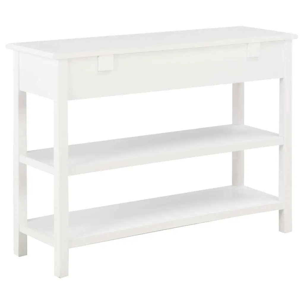 Sideboard White Storage Cabinet 2 Drawers 2 Shelves Living Room Furniture 110 x 35 x 80 cm