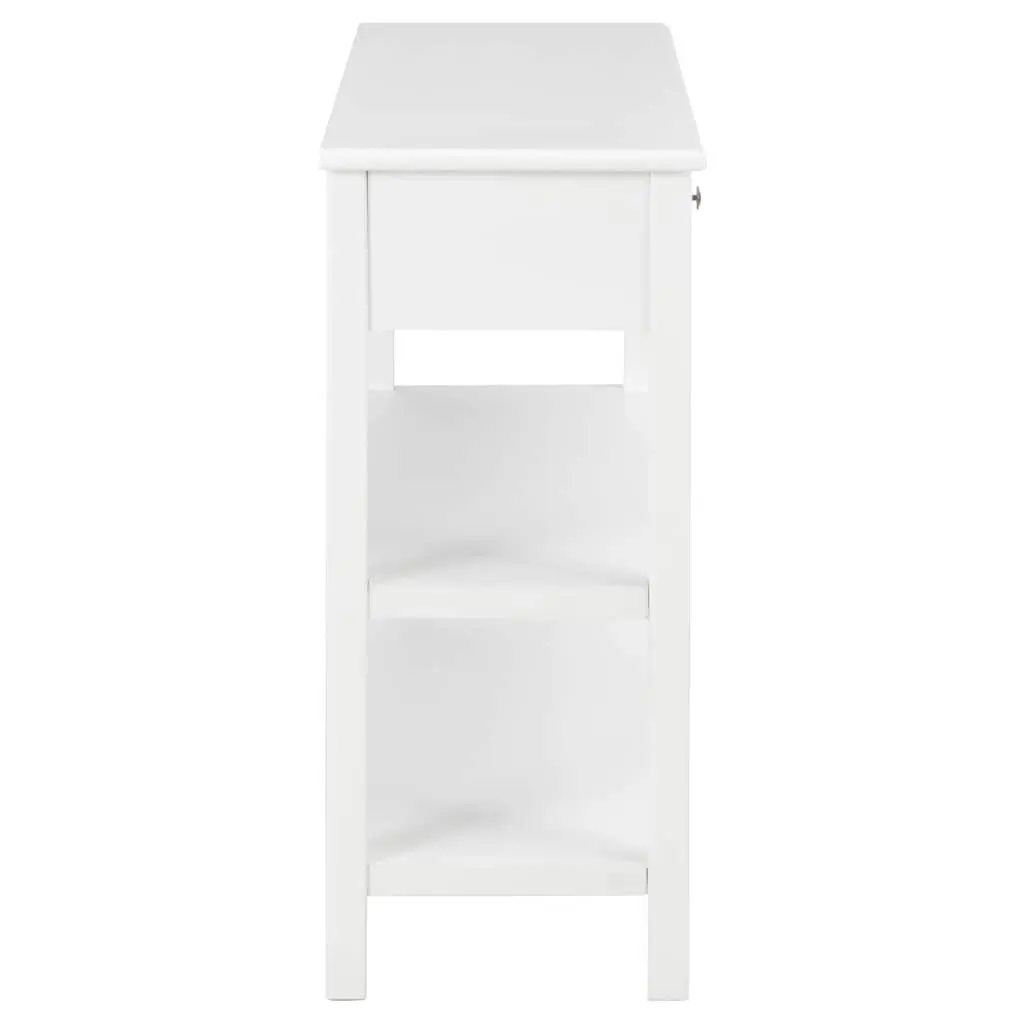 Sideboard White Storage Cabinet 2 Drawers 2 Shelves Living Room Furniture 110 x 35 x 80 cm