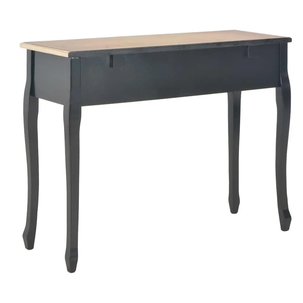 Dressing Table Console Black 3 Drawer Compact Storage Furniture