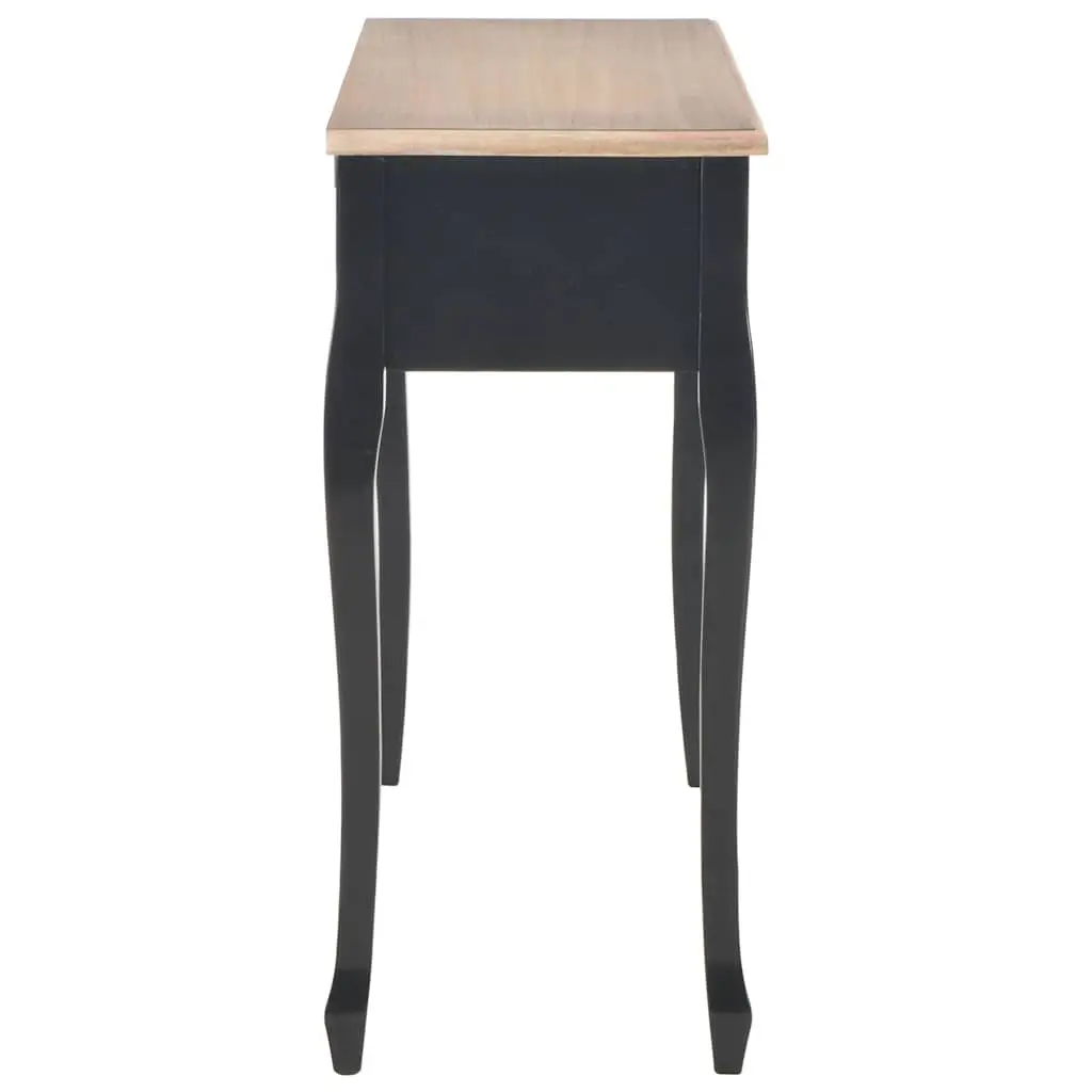 Dressing Table Console Black 3 Drawer Compact Storage Furniture