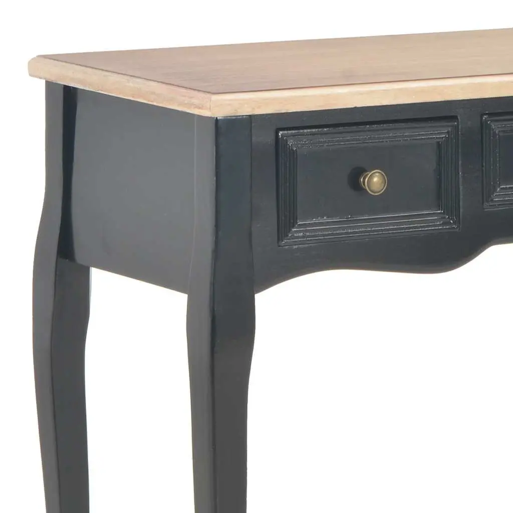 Dressing Table Console Black 3 Drawer Compact Storage Furniture