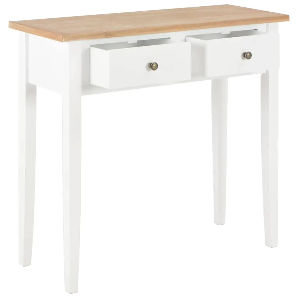 Console Table White Accent Furniture with Drawers 79 x 30 x 74 cm