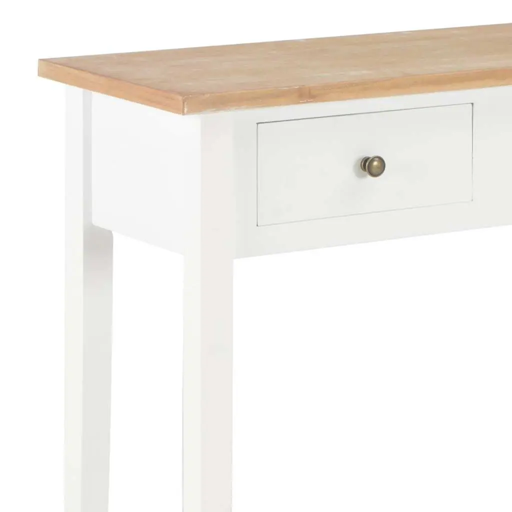 Console Table White Accent Furniture with Drawers 79 x 30 x 74 cm