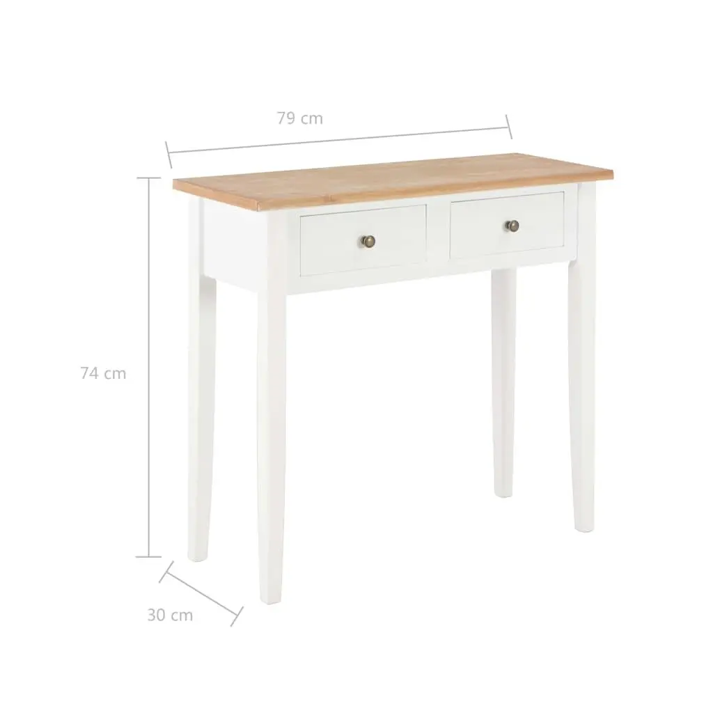 Console Table White Accent Furniture with Drawers 79 x 30 x 74 cm