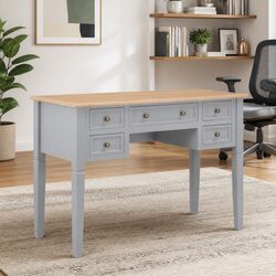 Grey Wooden Writing Desk with Practical Features