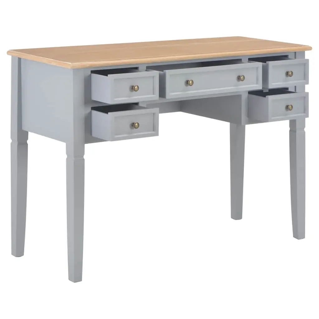 Writing Desk Grey Wood Office Furniture Study Bedroom Table 109.5 x 45 x 77.5 cm