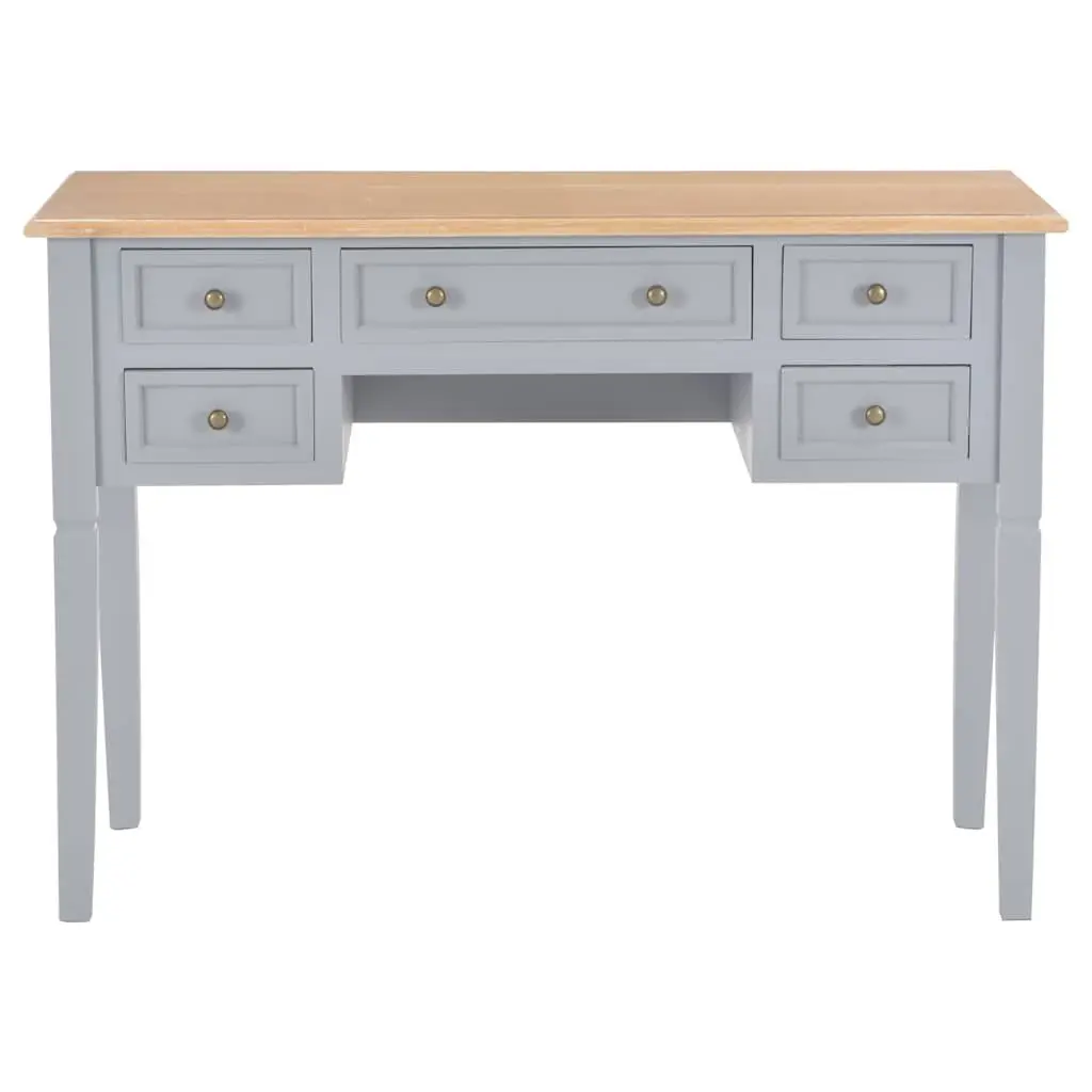 Writing Desk Grey Wood Office Furniture Study Bedroom Table 109.5 x 45 x 77.5 cm