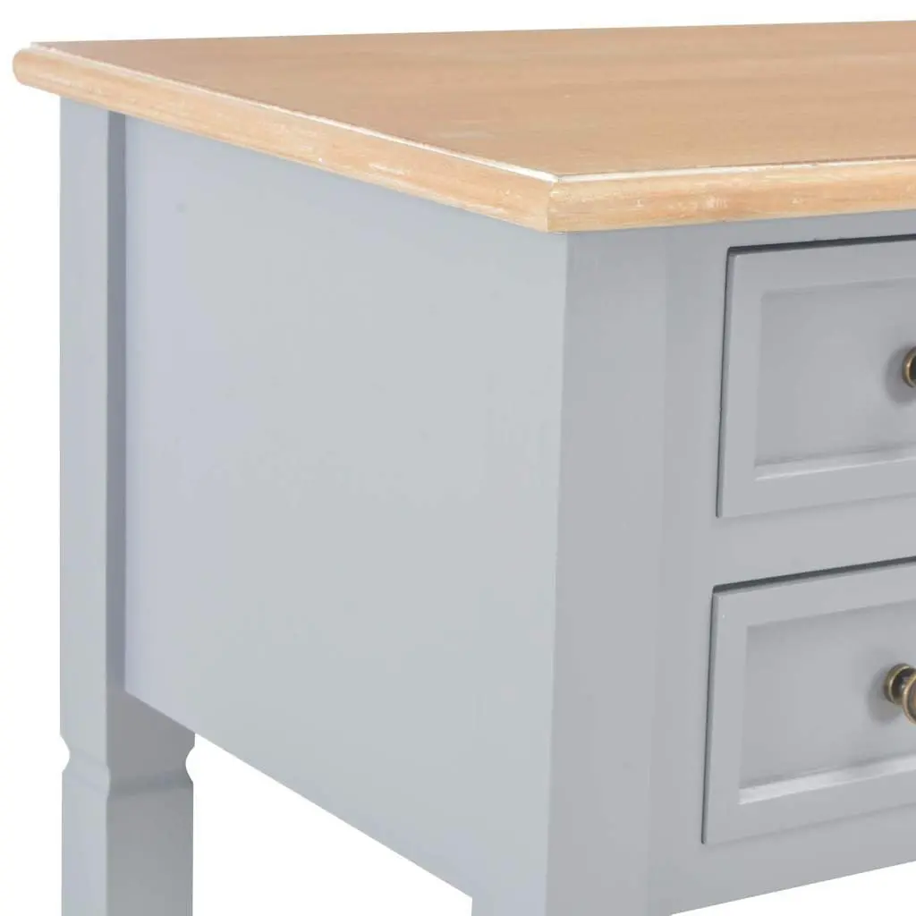 Writing Desk Grey Wood Office Furniture Study Bedroom Table 109.5 x 45 x 77.5 cm