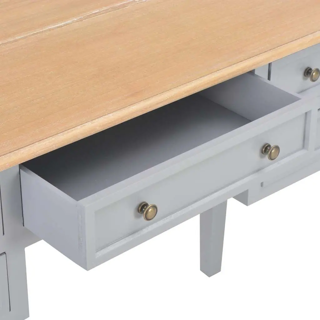 Writing Desk Grey Wood Office Furniture Study Bedroom Table 109.5 x 45 x 77.5 cm