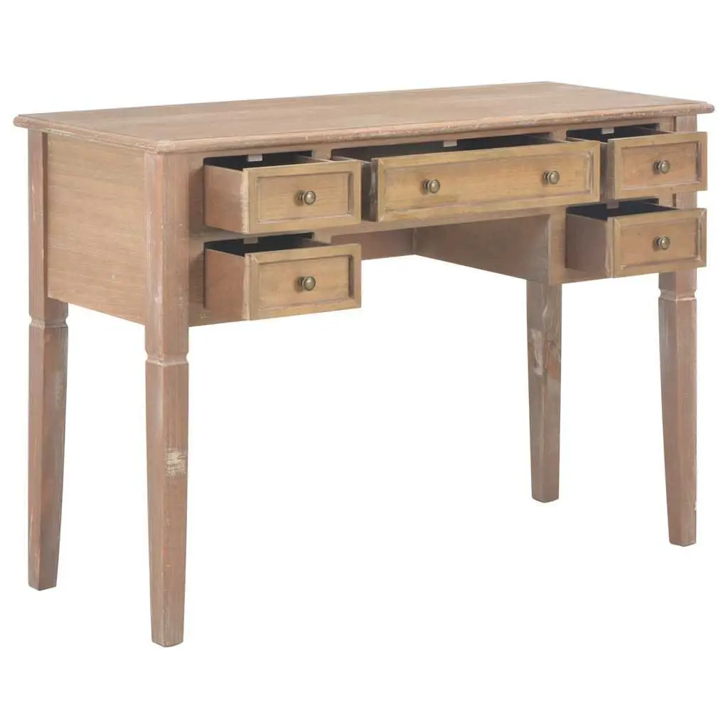 Writing Desk Storage Brown Wood Office Study 1095x450x775mm