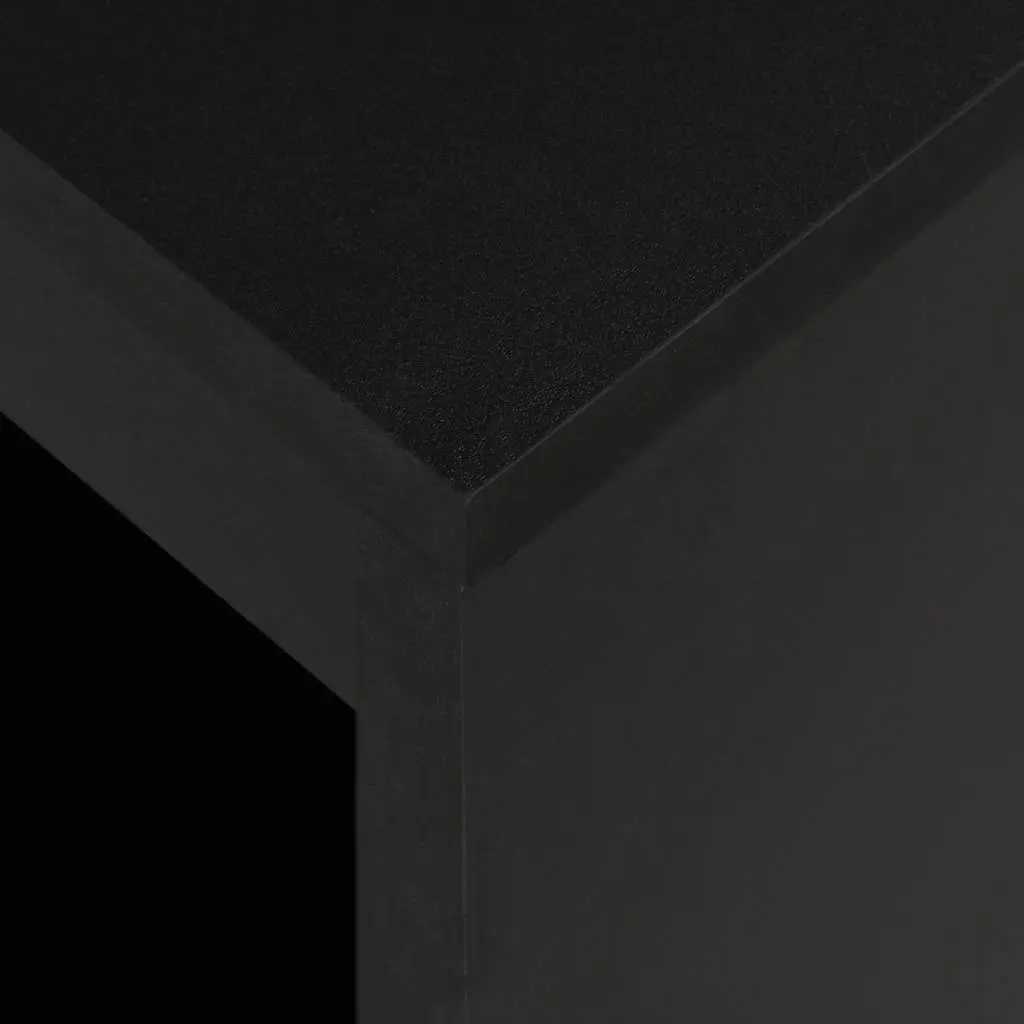 Bar Table Kitchen Dining Black 110x50x103cm with Storage Shelf
