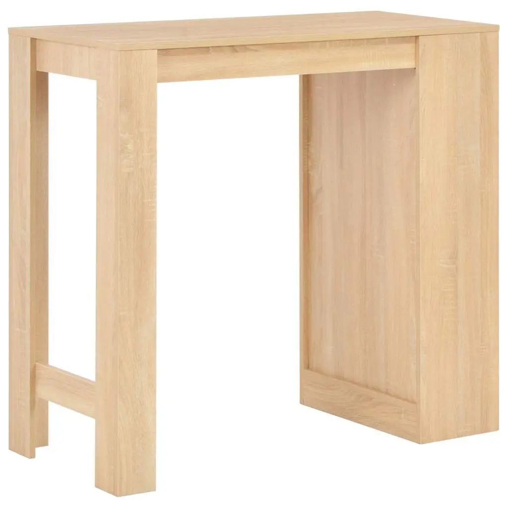 Brown Bar Table with 3-Layer Shelf