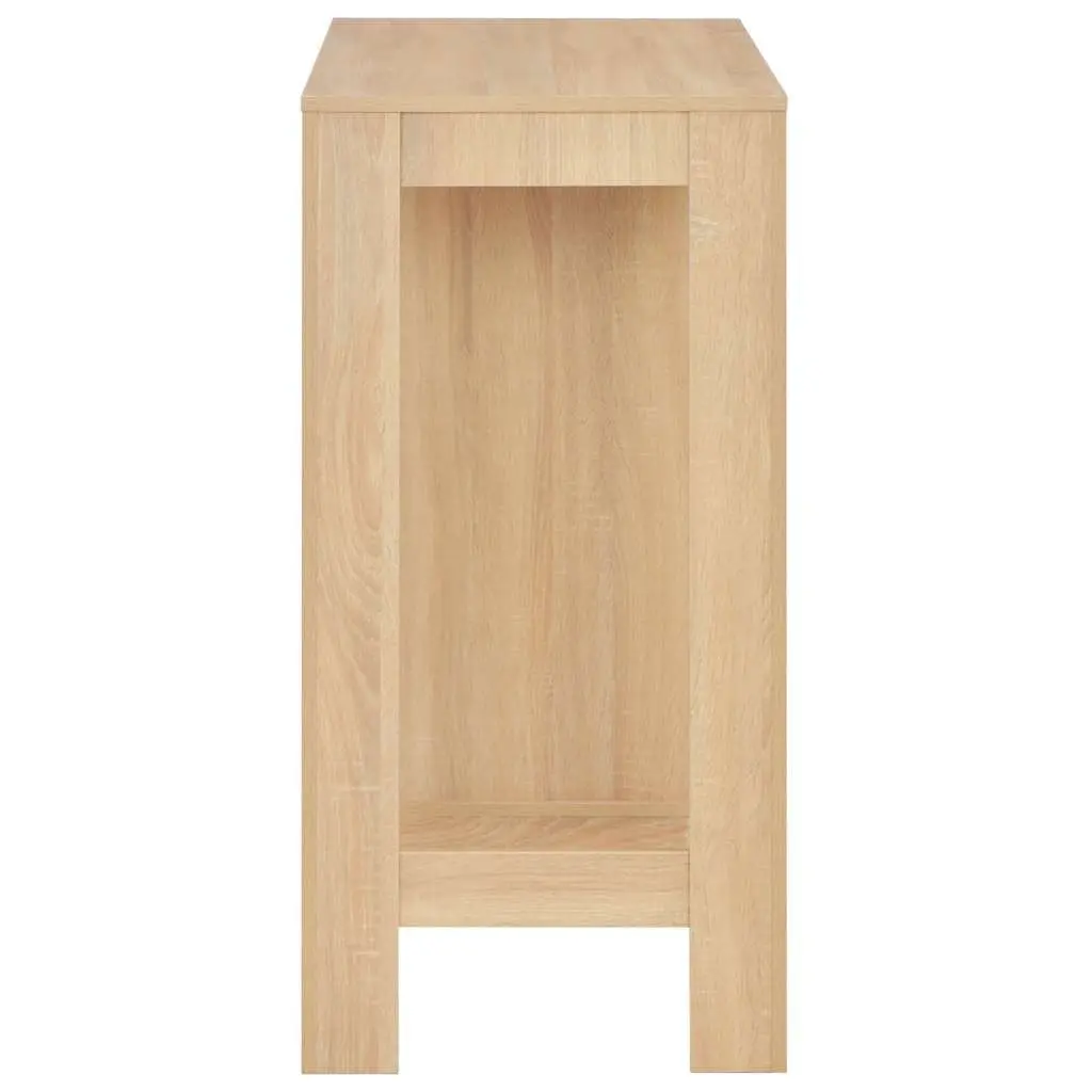Brown Bar Table with 3-Layer Shelf