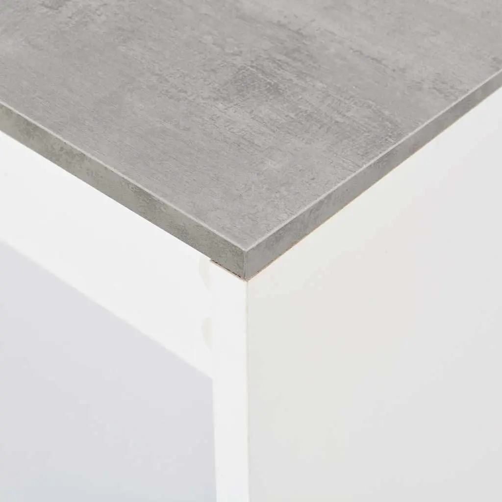 Bar Table with Storage Shelf White Kitchen Dining High Table Space-Saving Design