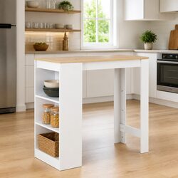 Reliable White Bar Table with Functional Storage