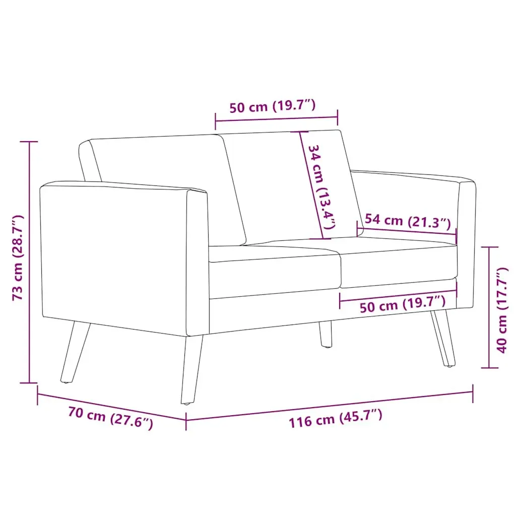 Black 2-Seater Sofa