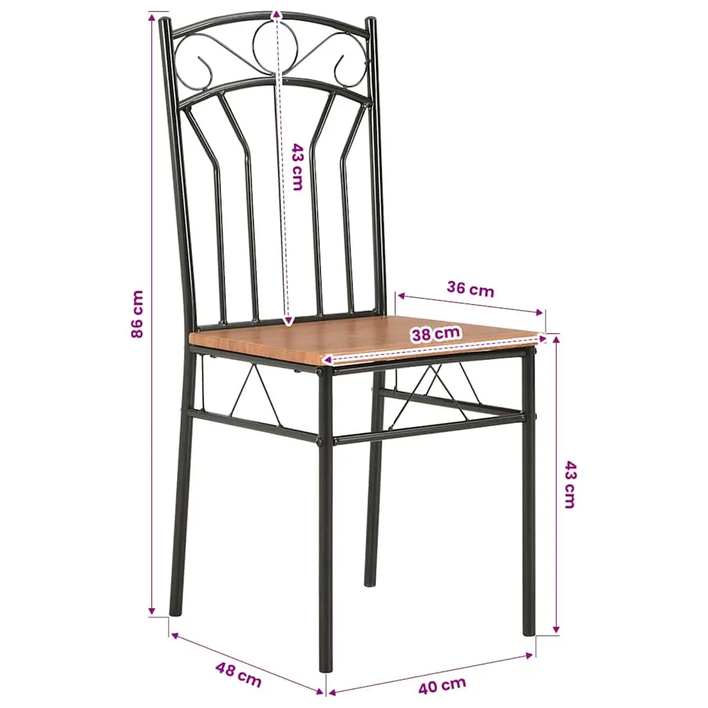 Dining Chairs Set 4 Piece Brown Kitchen Room Furniture Modern Industrial Style