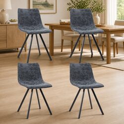 Value Dining Chairs Set of 4 in Black Faux Leather