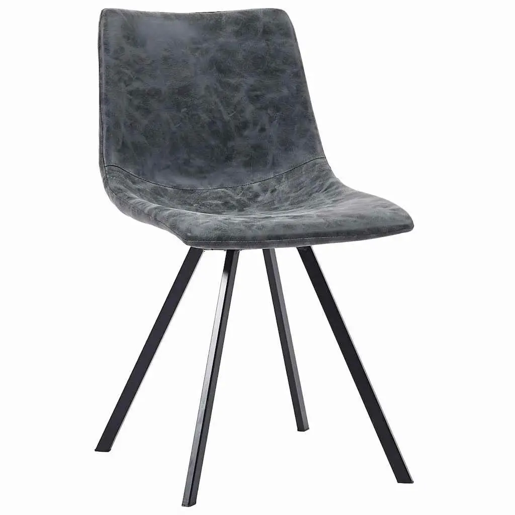 Dining Chairs Set 4 pcs Black Faux Leather Kitchen Room Seating Padded Modern