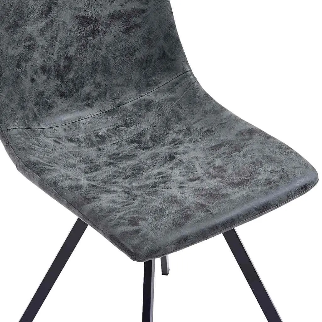 Dining Chairs Set 4 pcs Black Faux Leather Kitchen Room Seating Padded Modern