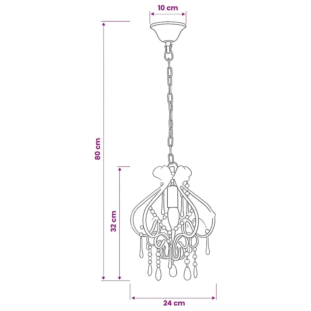 Ceiling Lamp Round White Beads E14 Modern Flush Mount Pendant Light Fixture