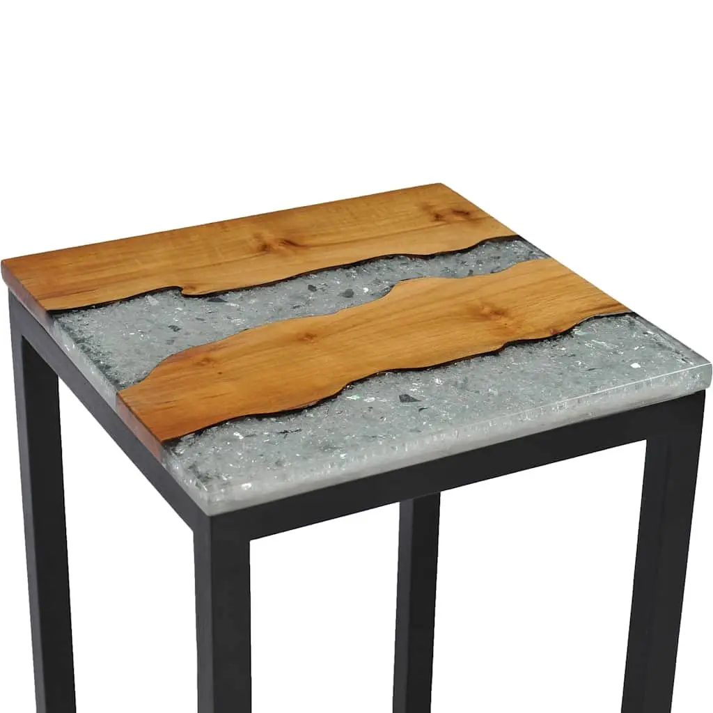 Nesting Tables 3 Piece Set Stackable Wood Glass End Table Accent Furniture