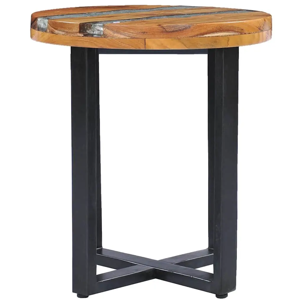 Coffee Table Round 40x45cm Solid Teak Wood Mango Wood Polyresin Multicolour
