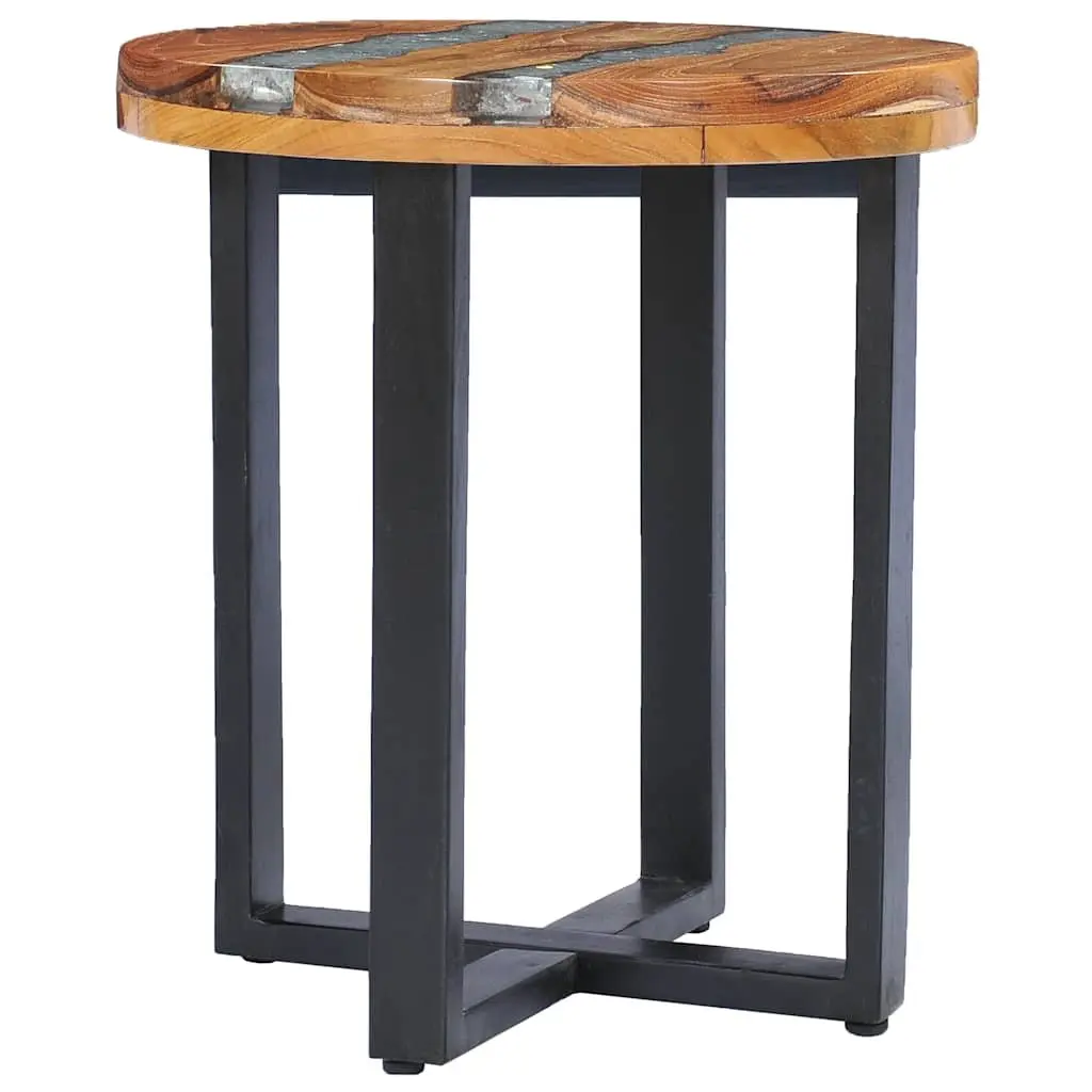 Coffee Table Round 40x45cm Solid Teak Wood Mango Wood Polyresin Multicolour
