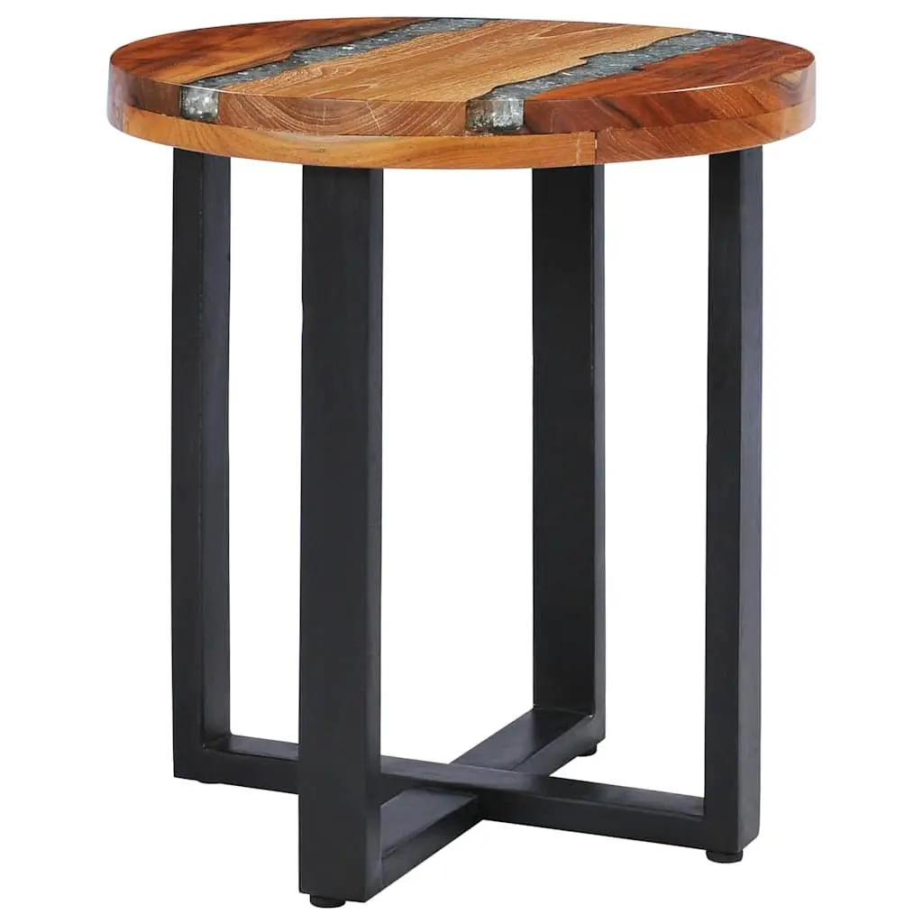 Coffee Table Round 40x45cm Solid Teak Wood Mango Wood Polyresin Multicolour