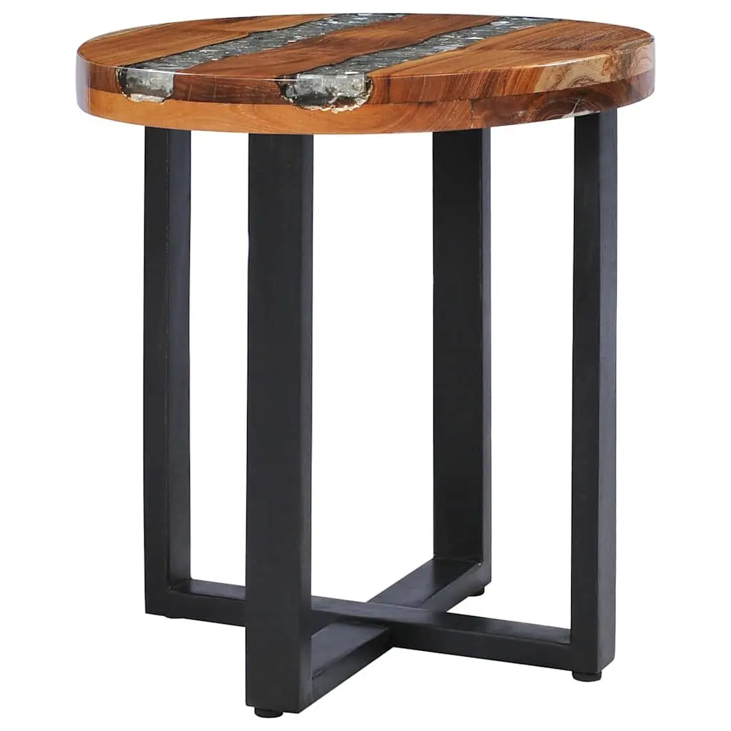 Coffee Table Round 40x45cm Solid Teak Wood Mango Wood Polyresin Multicolour