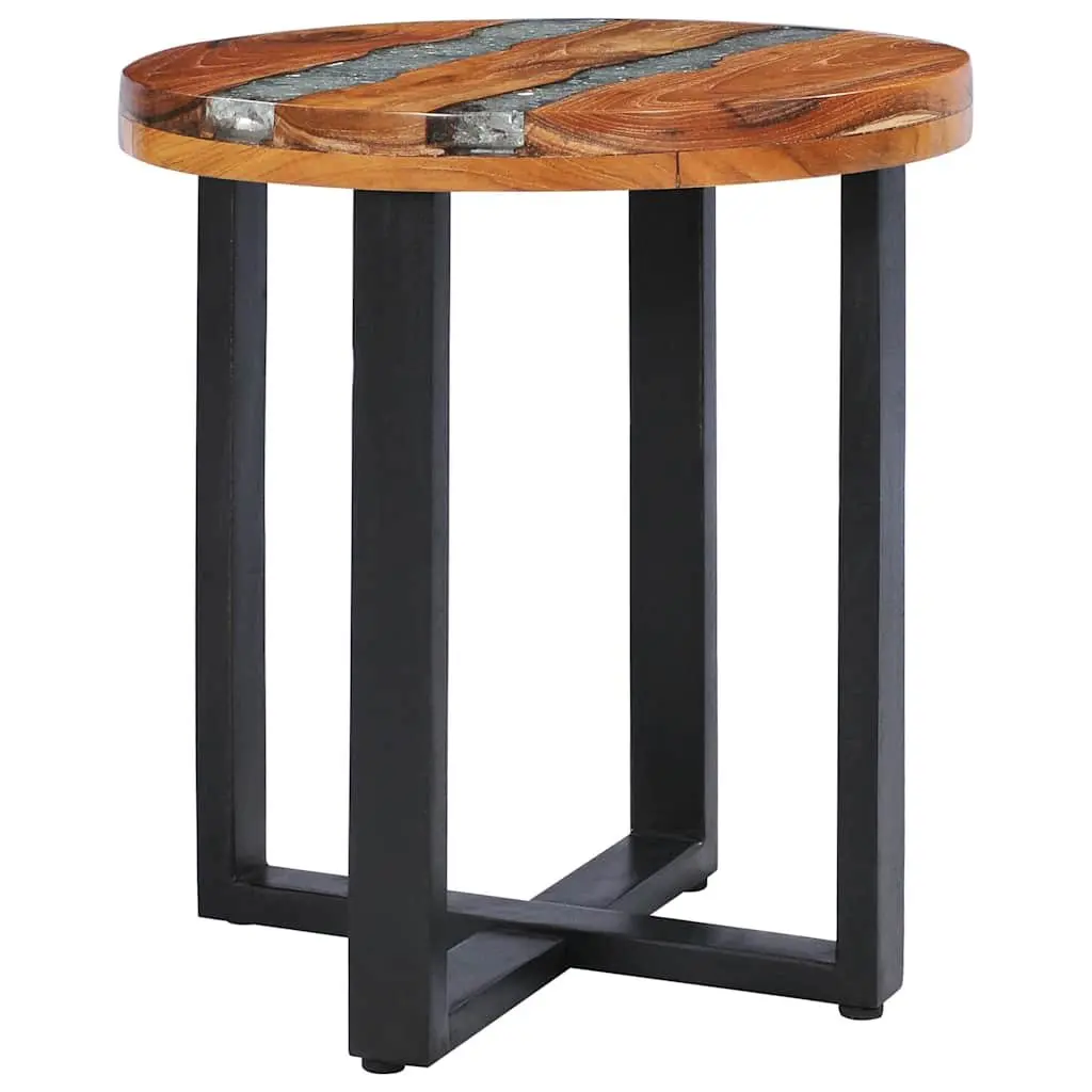 Coffee Table Round 40x45cm Solid Teak Wood Mango Wood Polyresin Multicolour