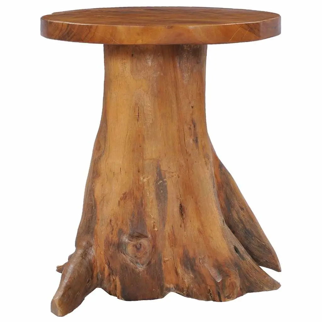 Coffee Table Round Solid Teak Wood 40x40 cm Living Room Brown