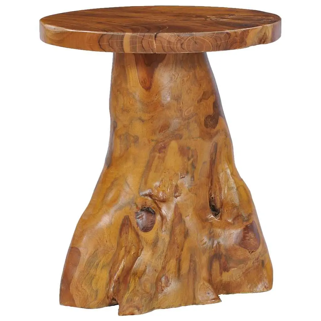 Coffee Table Round Solid Teak Wood 40x40 cm Living Room Brown