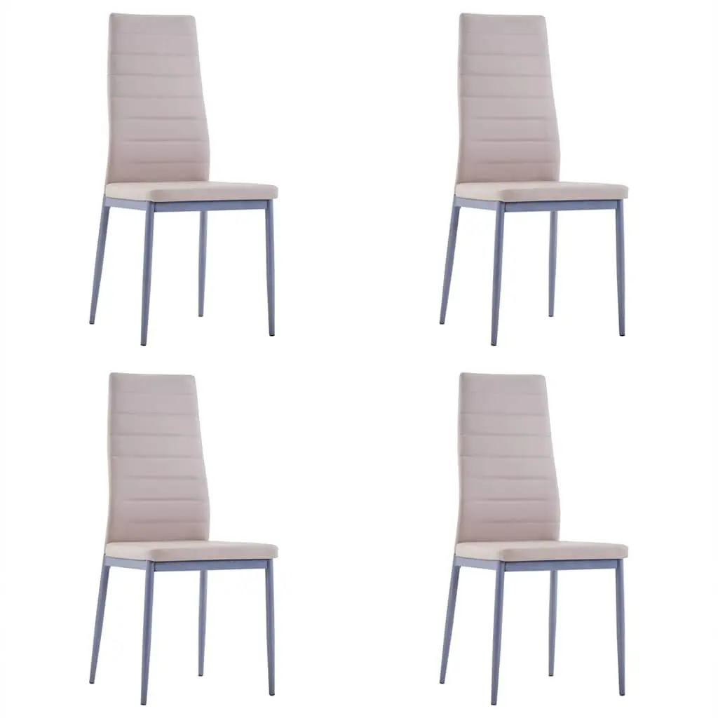 Kitchen Dining Set 5 Piece Glass Top Table 4 Beige Chairs