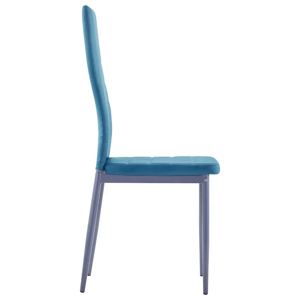 Dining Set 5 Piece Modern Table Chairs Kitchen Furniture Blue Glass Top