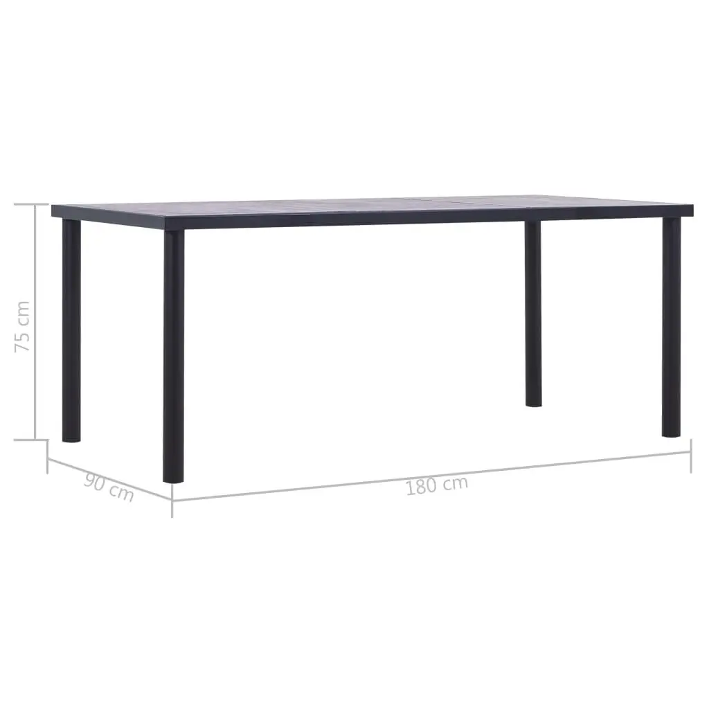 Dining Table Black Concrete Grey Kitchen Room Modern Design 180x90x75 cm