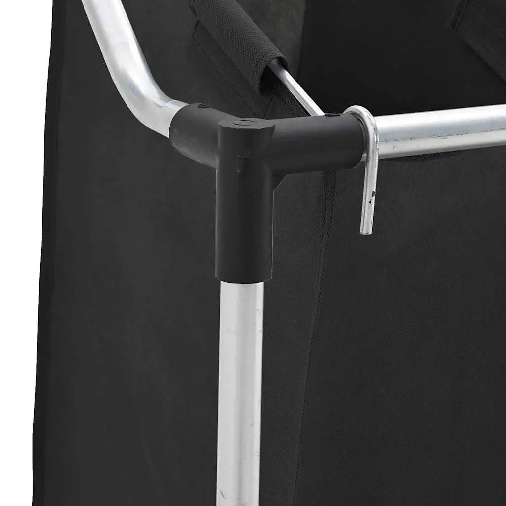 Laundry Sorter Black Steel Frame 3 Bags Utility Room Organizer