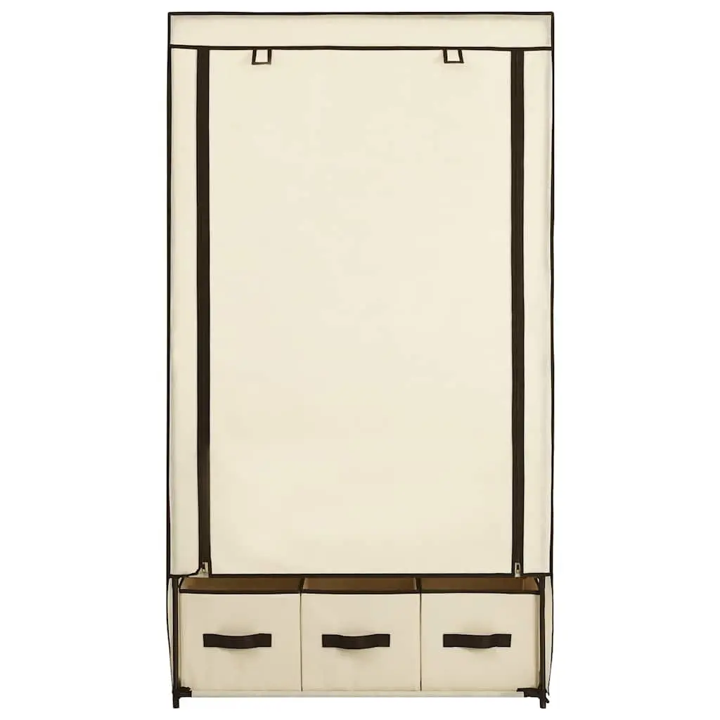 Fabric Wardrobe Portable Closet Storage Cabinet Collapsible Bedroom Cream 87 x 49 x 159 cm