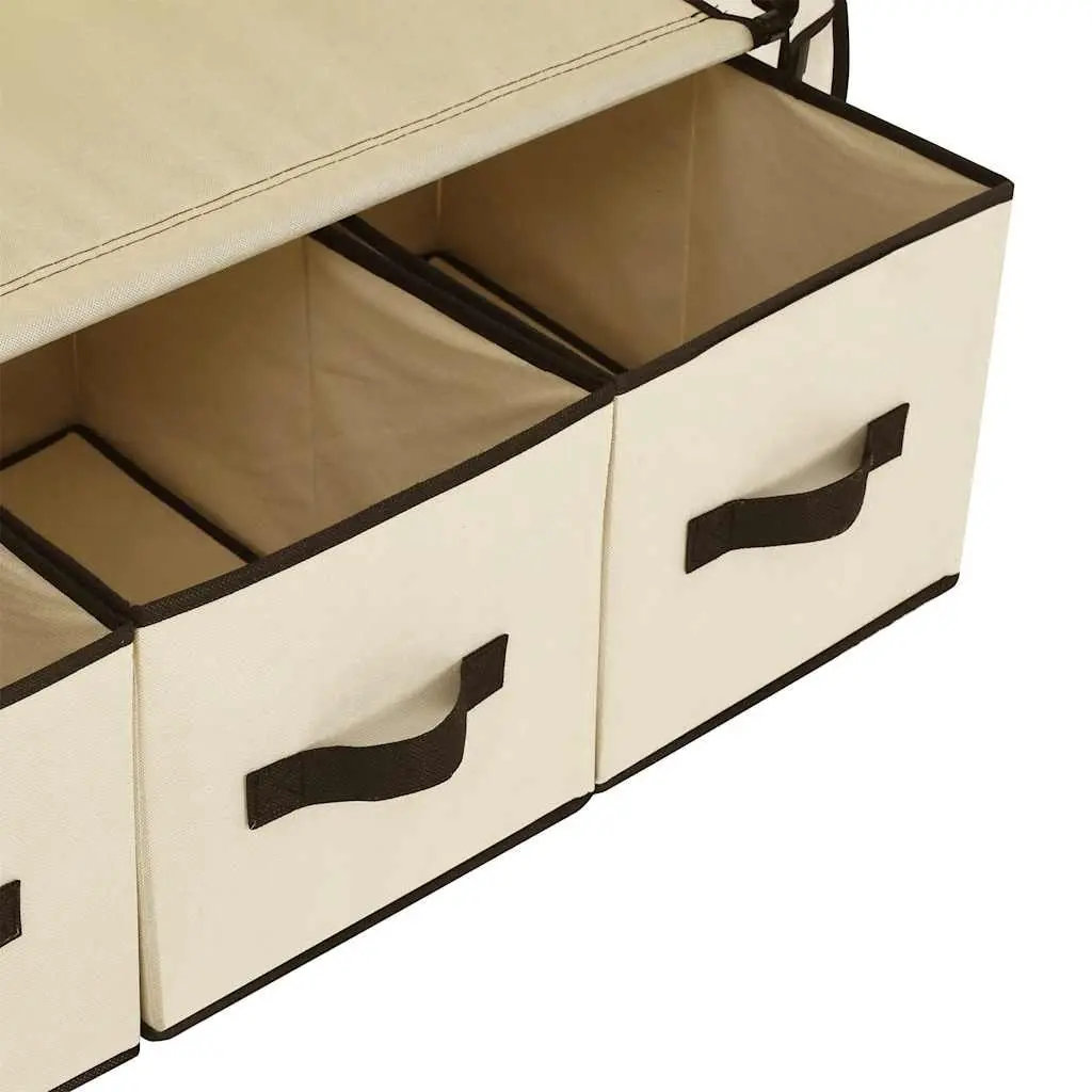 Fabric Wardrobe Portable Closet Storage Cabinet Collapsible Bedroom Cream 87 x 49 x 159 cm