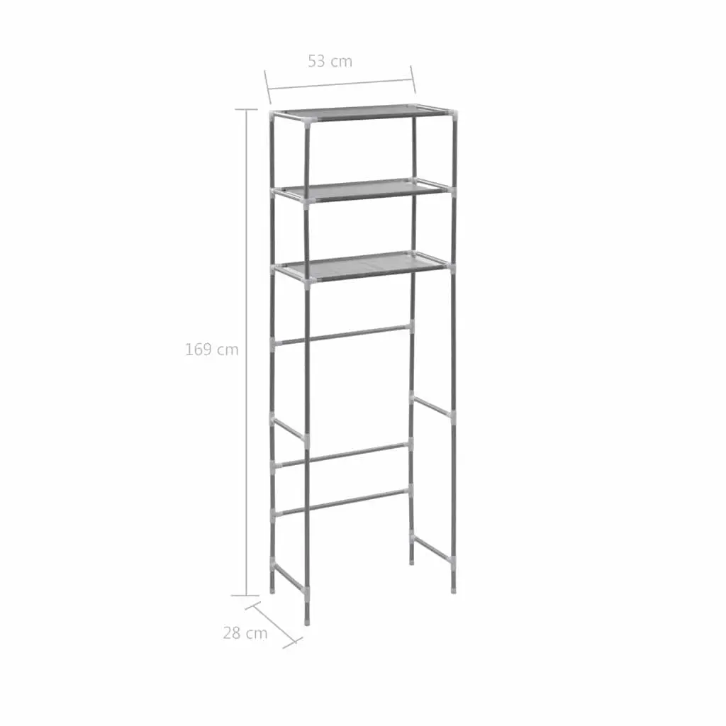 Over Toilet Storage Rack 3-Tier Bathroom Organiser Shelf Silver