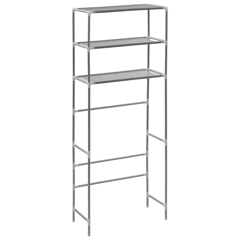 3-Tier Storage Rack Over Laundry Machine Bathroom Organiser Silver 69x28x169cm