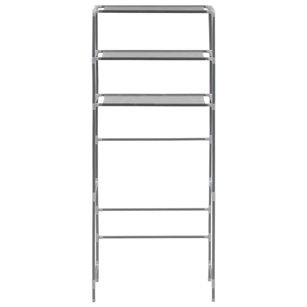 3-Tier Storage Rack Over Laundry Machine Bathroom Organiser Silver 69x28x169cm