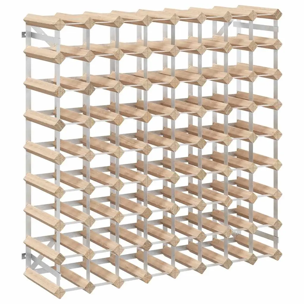 Wooden Wine Rack 72 Bottle Storage Display Cabinet Beige Pinewood