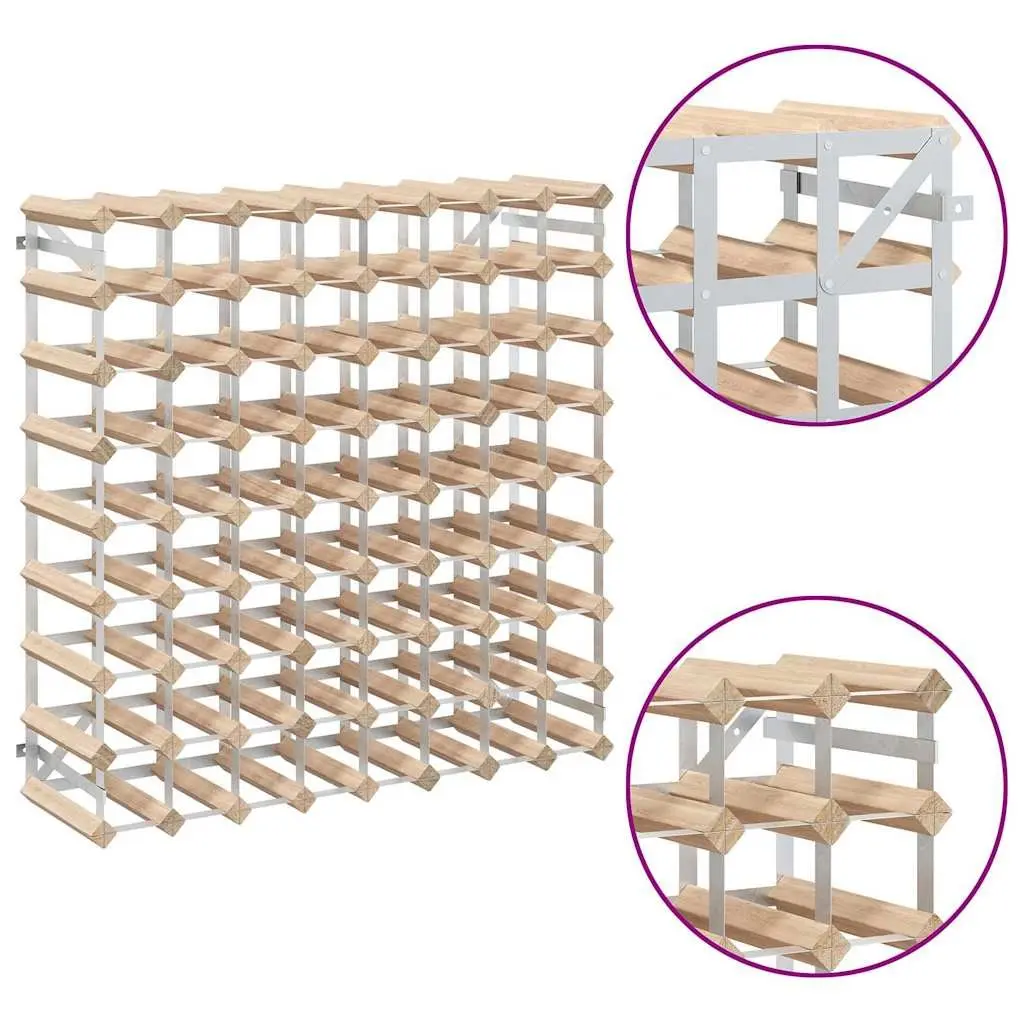 Wooden Wine Rack 72 Bottle Storage Display Cabinet Beige Pinewood