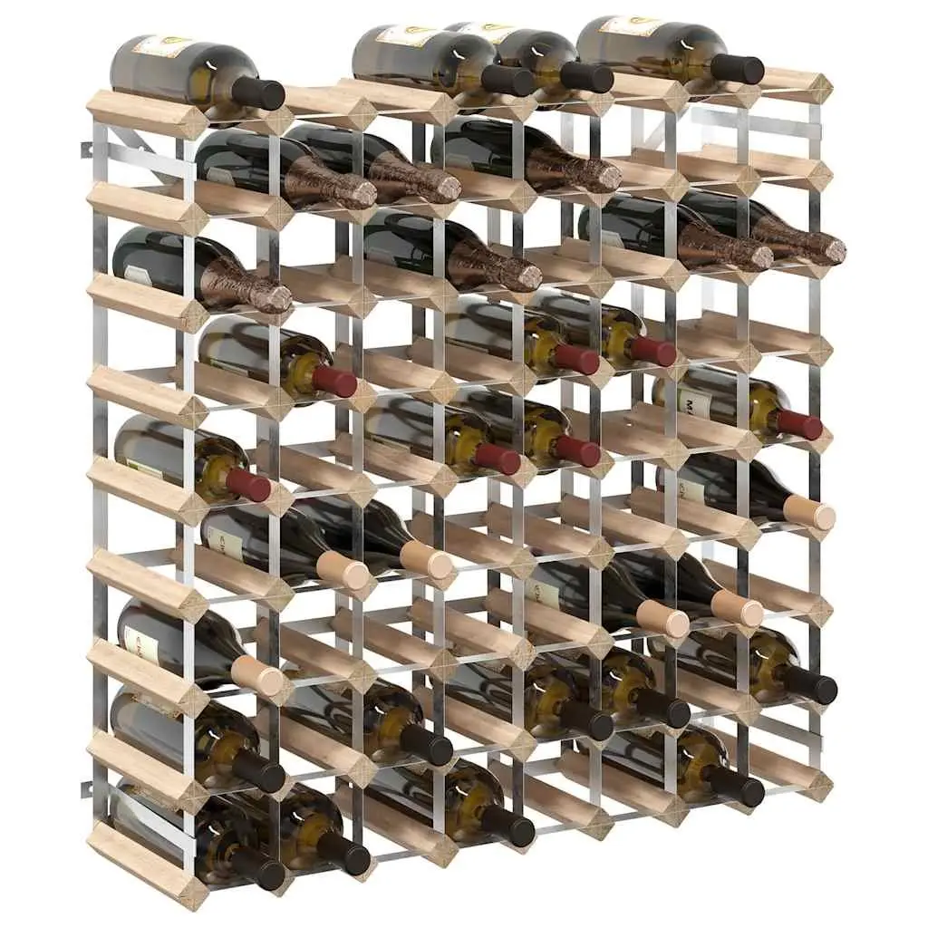 Wooden Wine Rack 72 Bottle Storage Display Cabinet Beige Pinewood