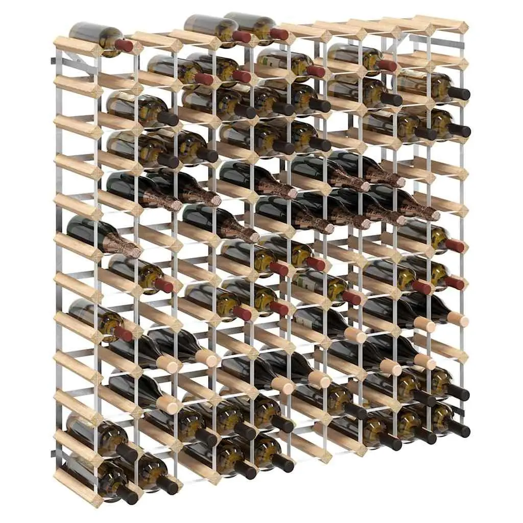 Wine Rack Wooden Storage Display Cabinet 120 Bottle Beige