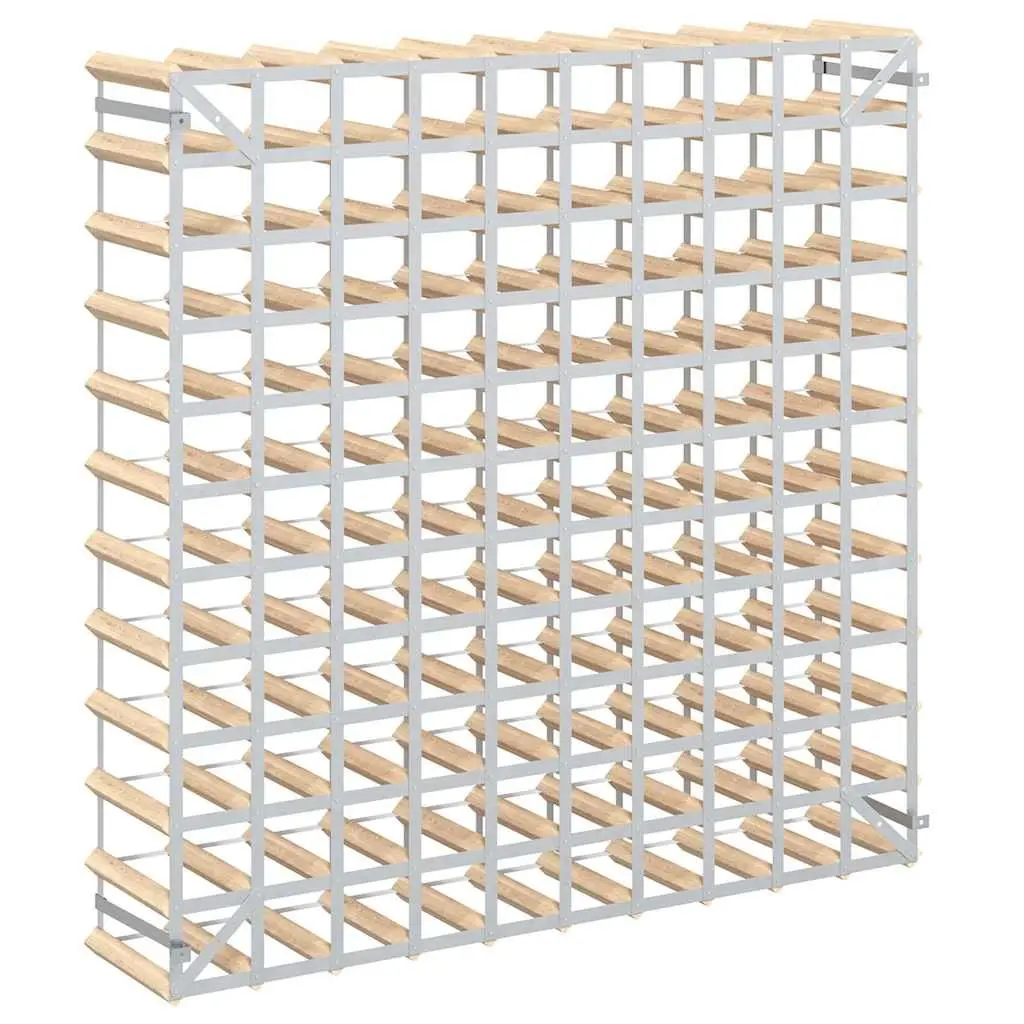 Wine Rack Wooden Storage Display Cabinet 120 Bottle Beige