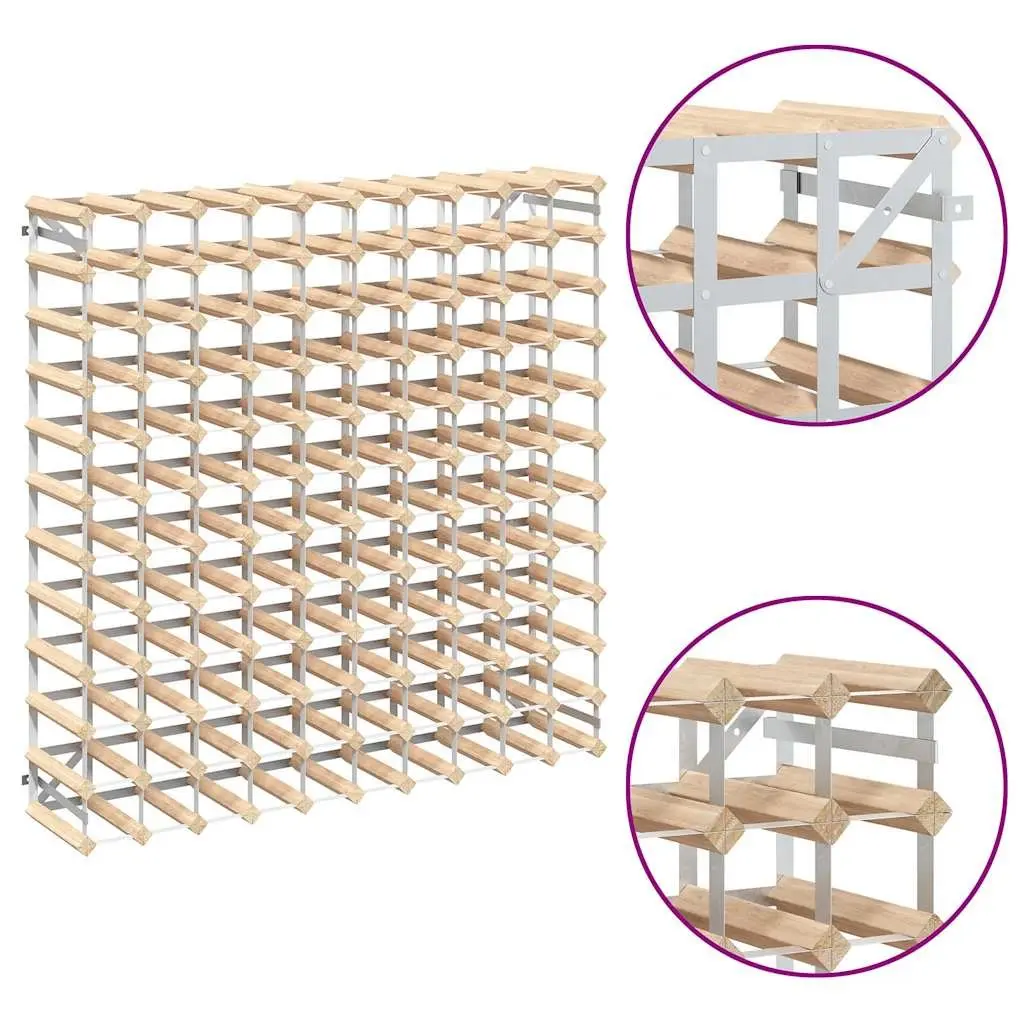 Wine Rack Wooden Storage Display Cabinet 120 Bottle Beige