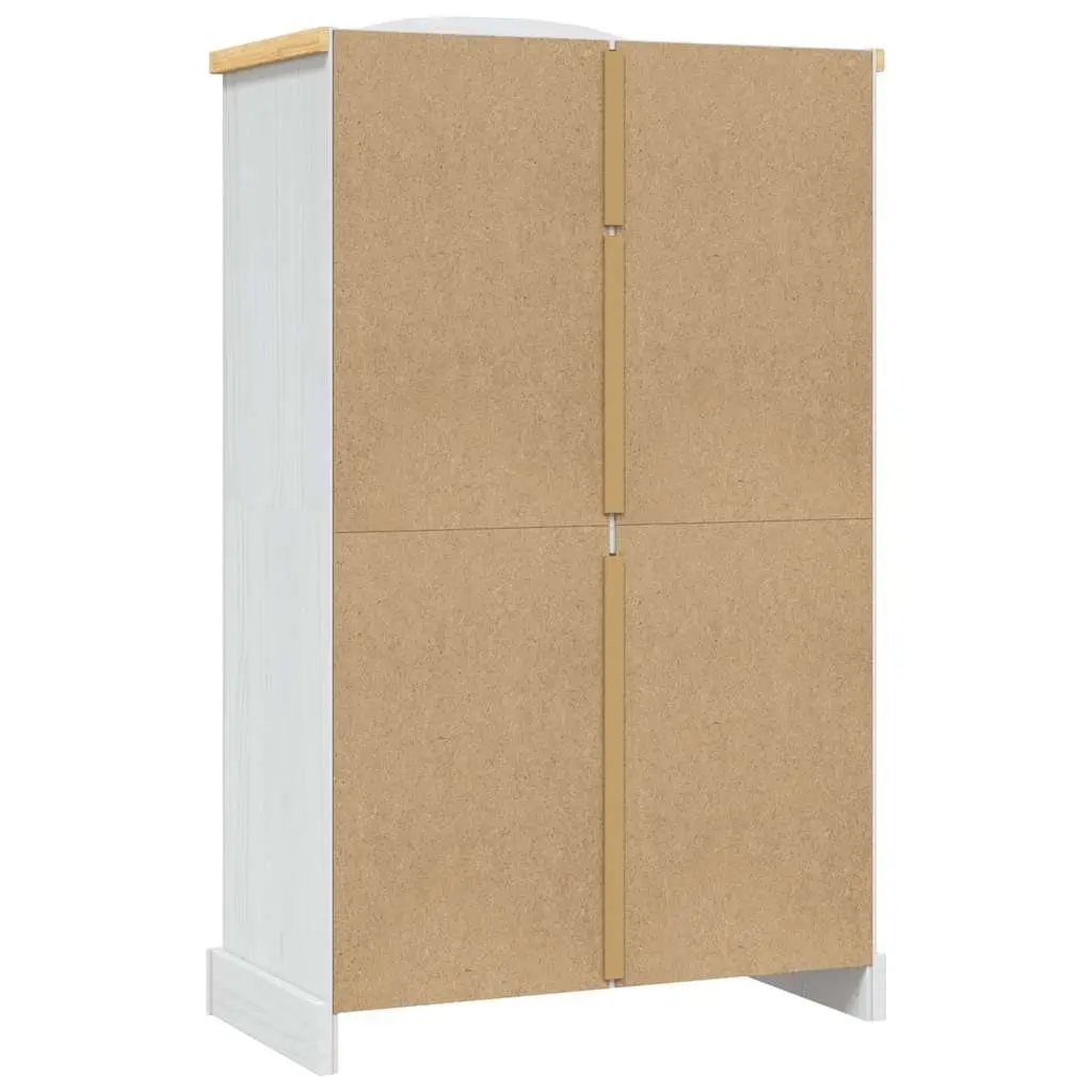 Wooden Wardrobe Storage Cabinet 2 Doors Bedroom Furniture White
